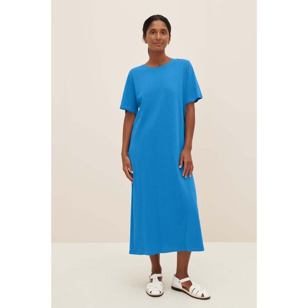 Kowtow Light Tee Dress in Ocean Blue Size XXS NWT MSRP: $109